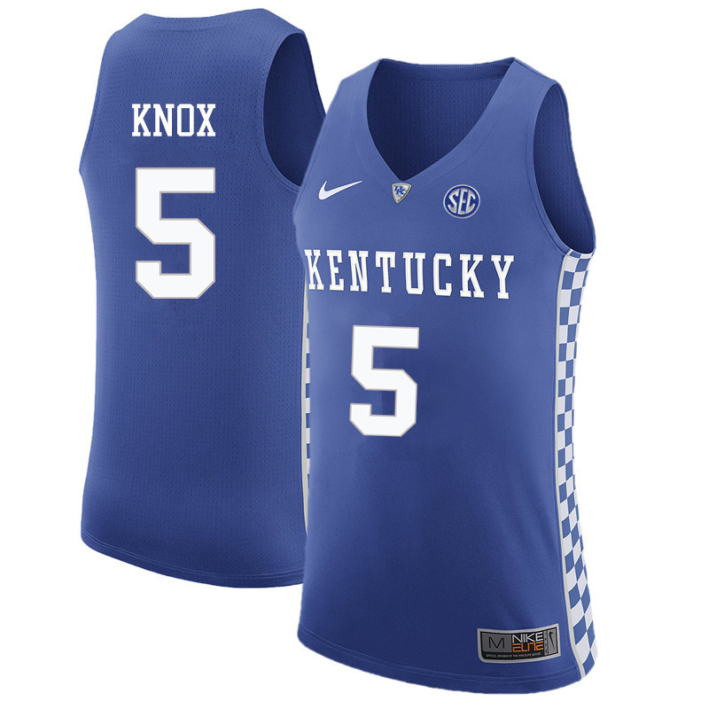 Men Kentucky Wildcats #5 Kevin Knox College Basketball Jerseys Sale-Blue